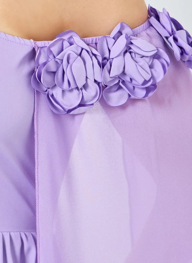 Take Two  Women Purple One Shoulder Cape Sleeve Maxi Dress for Women | Best Price UAE